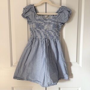 JCrew Crewcuts Blue Striped Smocked Kids Dress